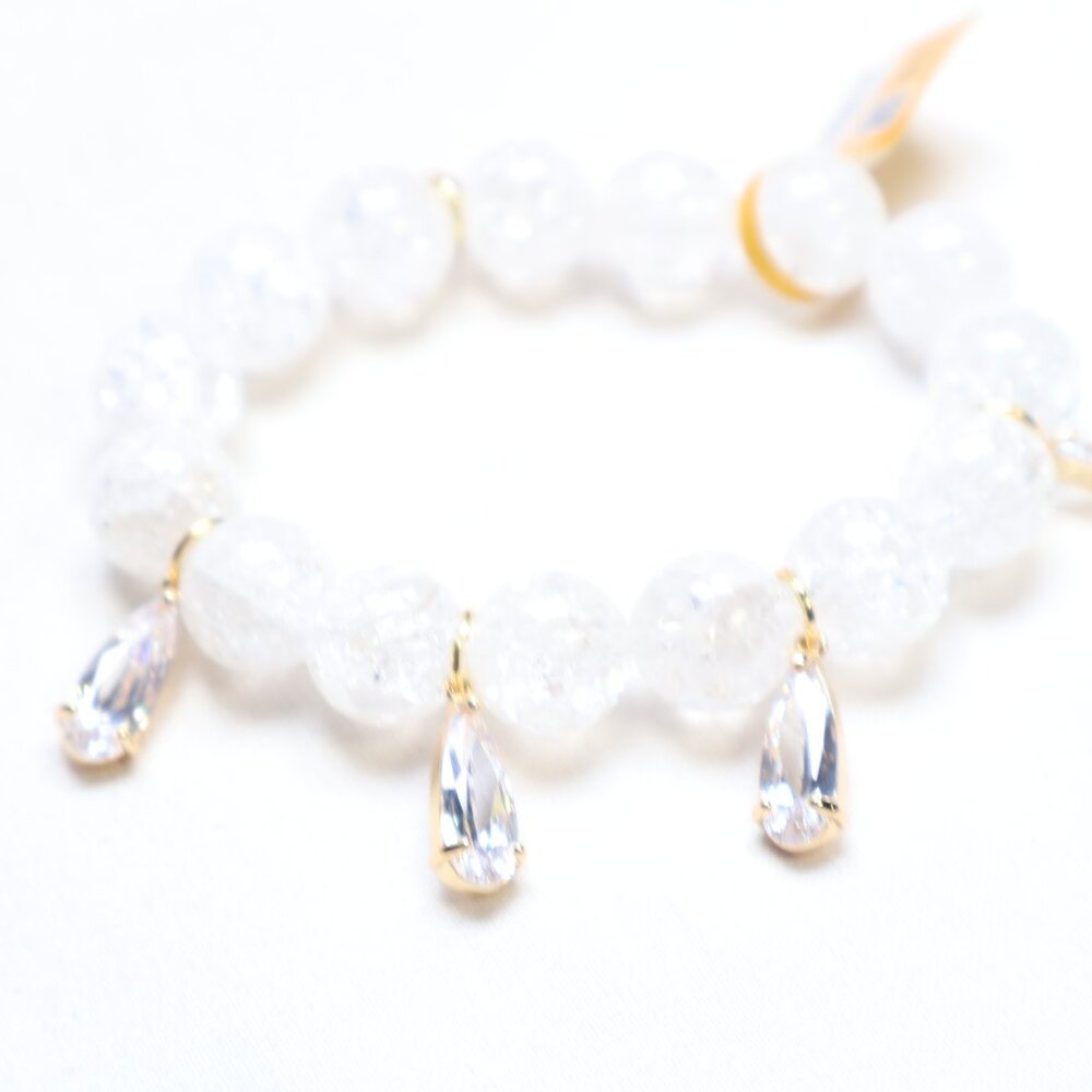 BudhaGirl Gold Tone Icicle Beaded Stretch Bracelet $75 New - Picture 2 of 5